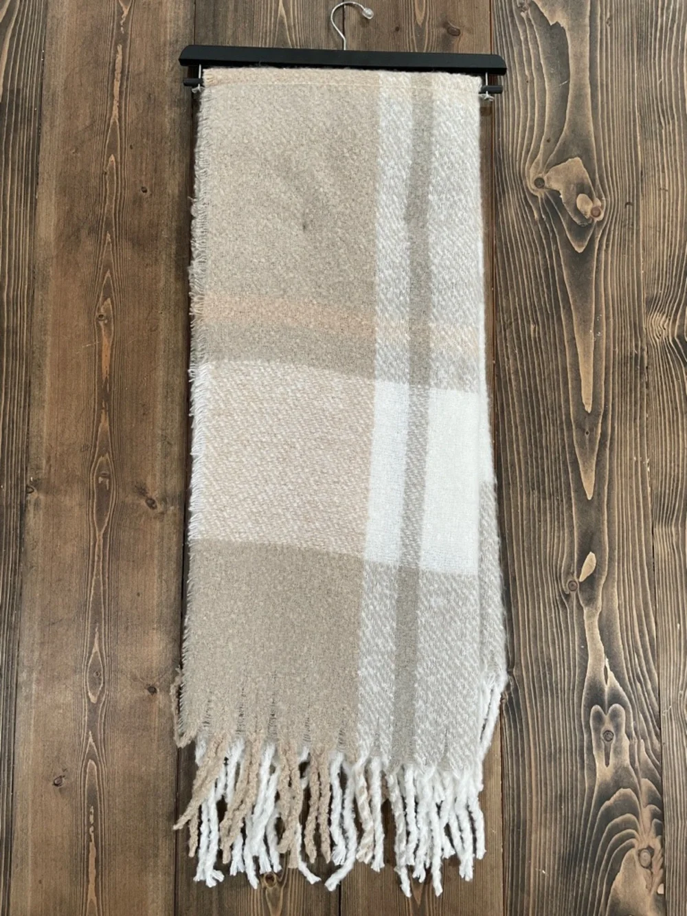 Opalesence Tan Buffalo Plaid Throw Blanket